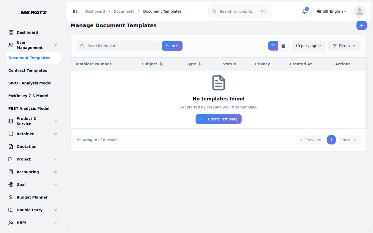Mewayz Digital Contracts — Document templates