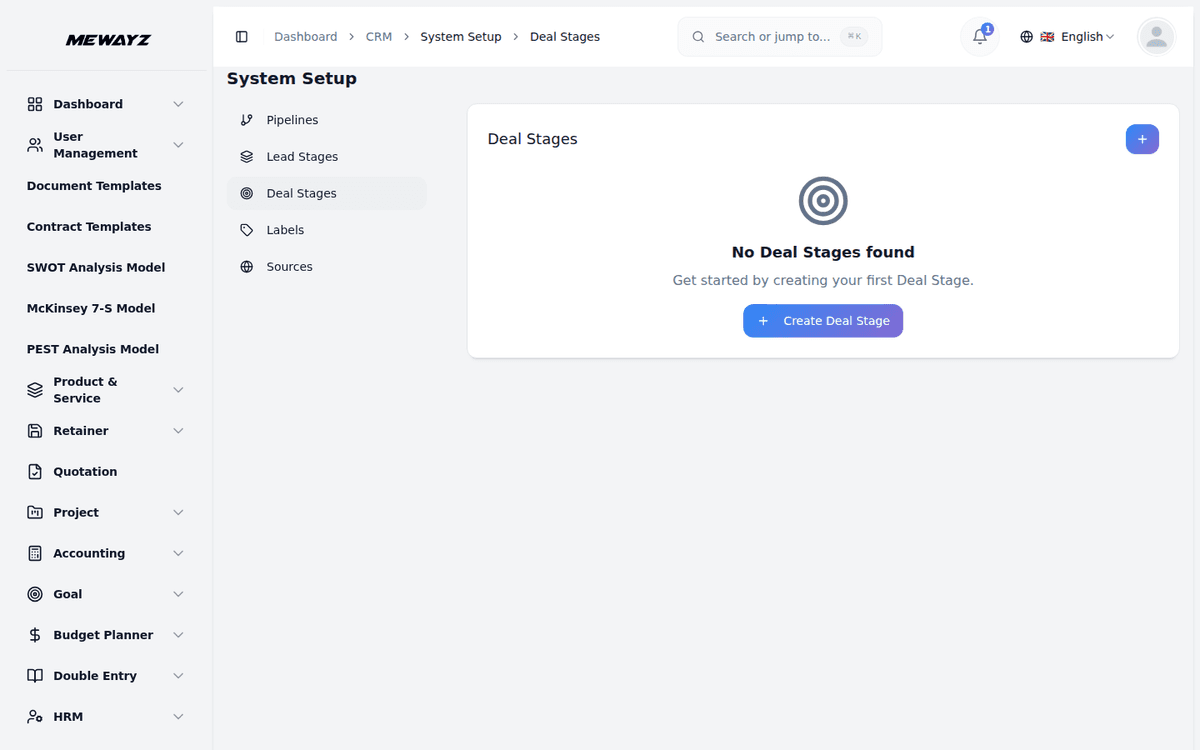 Mewayz Sales Pipeline — Deal stages