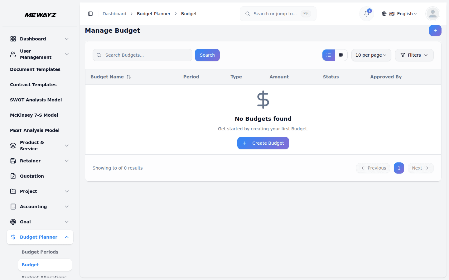 Mewayz Budget Planner — Budget planner
