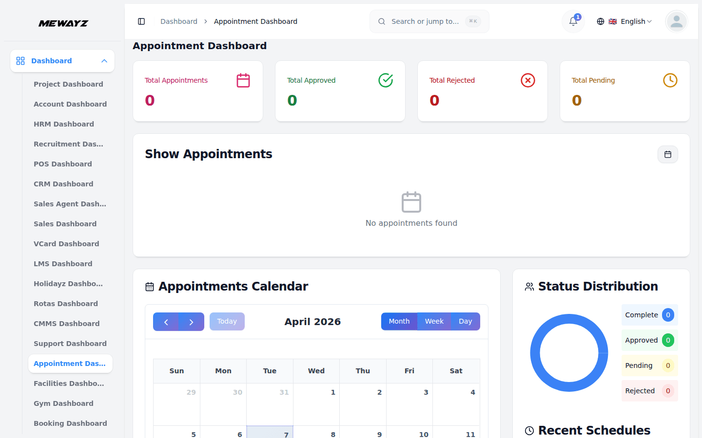 Mewayz Bookings & Scheduling — Appointment dashboard