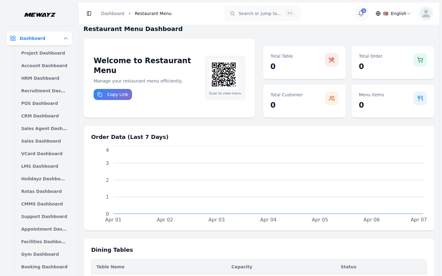 Mewayz Restaurant Management module screenshot