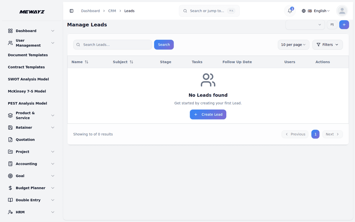 Mewayz CRM — Lead management