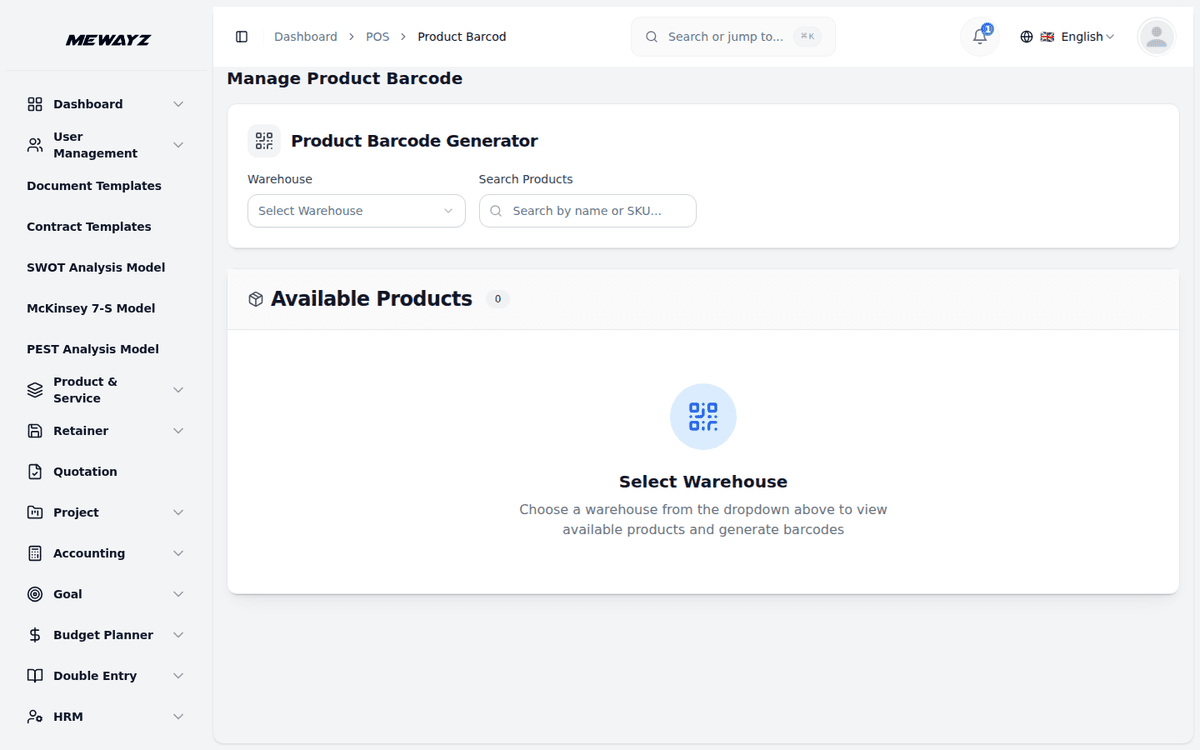 Mewayz Point of Sale — Barcode scanner