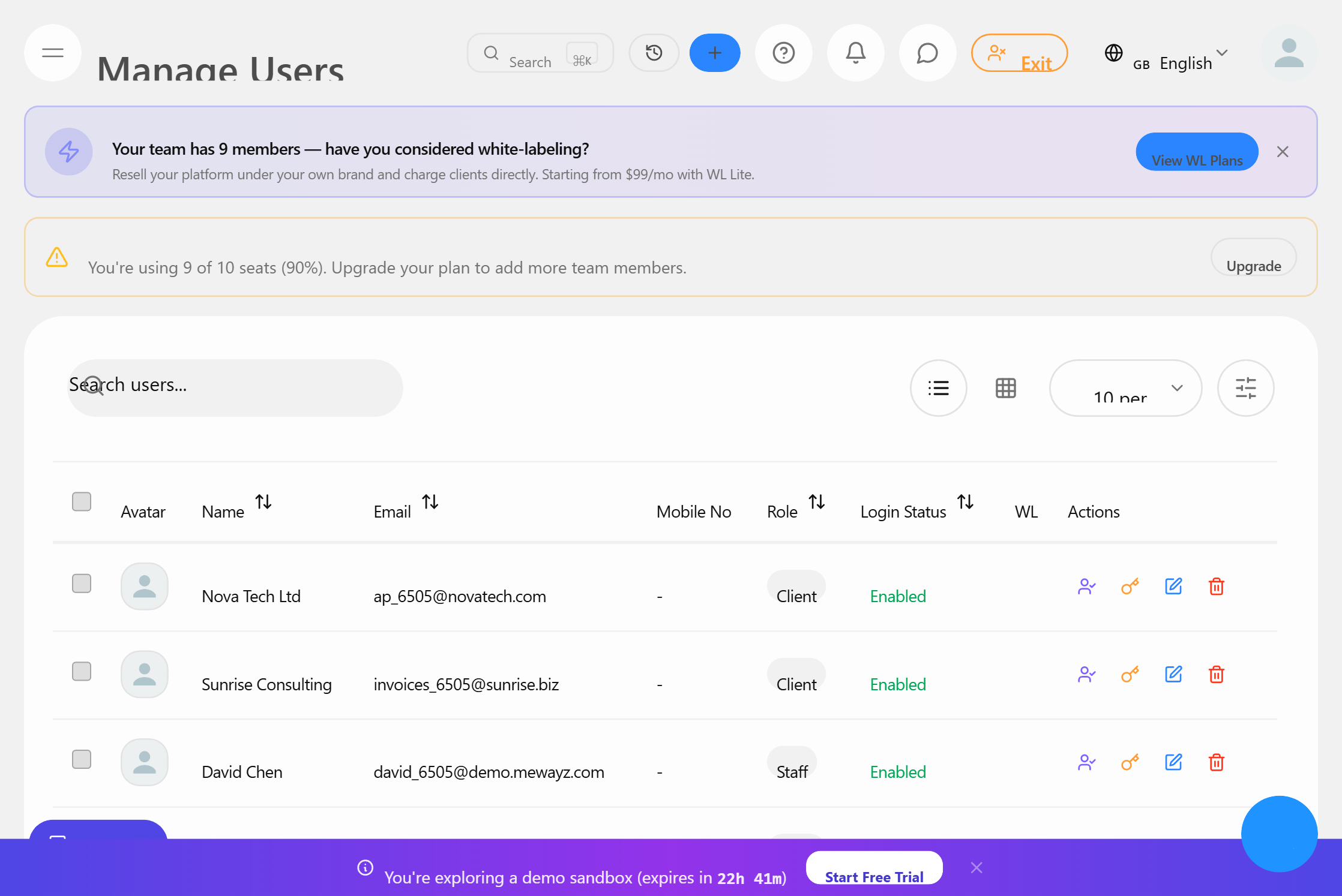 Gerenciamento de Usuários - Mewayz