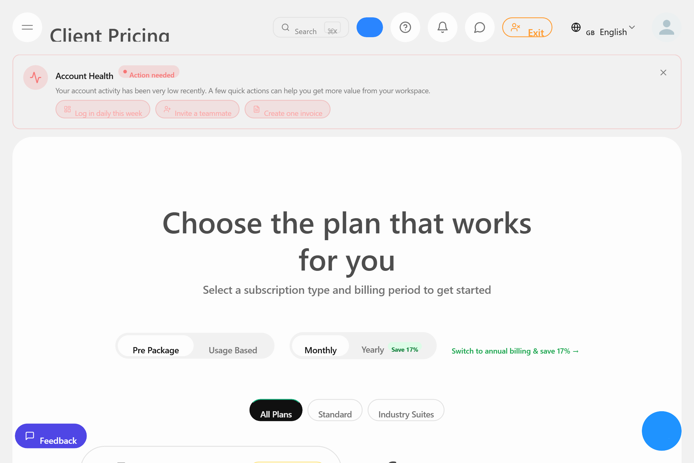Configuração de preços white-label para clientes